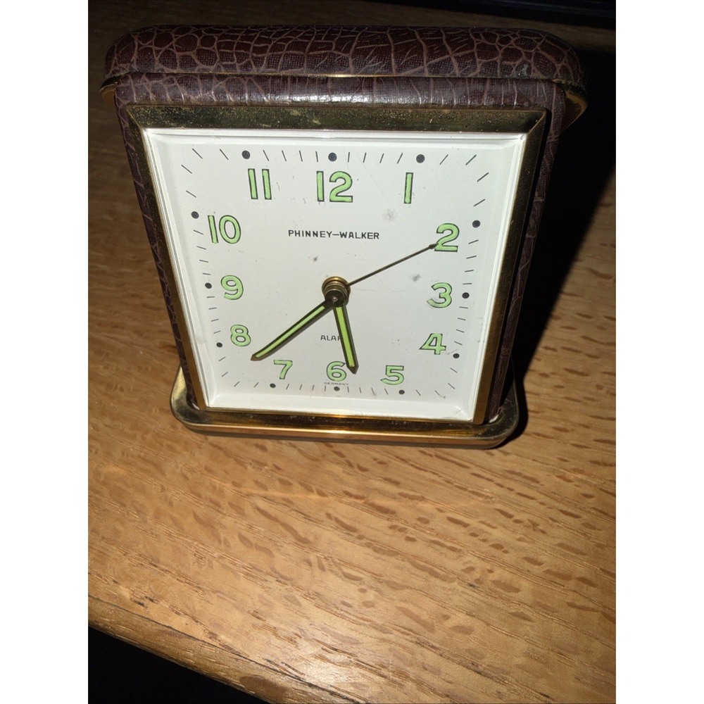 Vintage Phinney Walker wind up Travel Alarm Clock made in GERMANY Untested